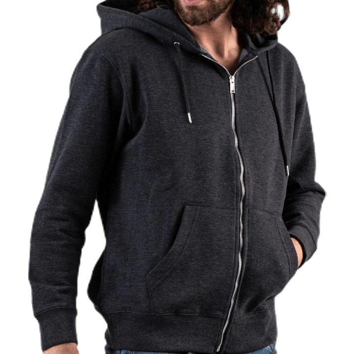 Soft Sweat Zip Hood Grey