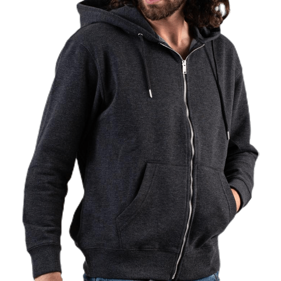 Soft Sweat Zip Hood Grey