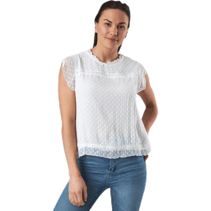 Flora Capsl Top Wvn Weiß