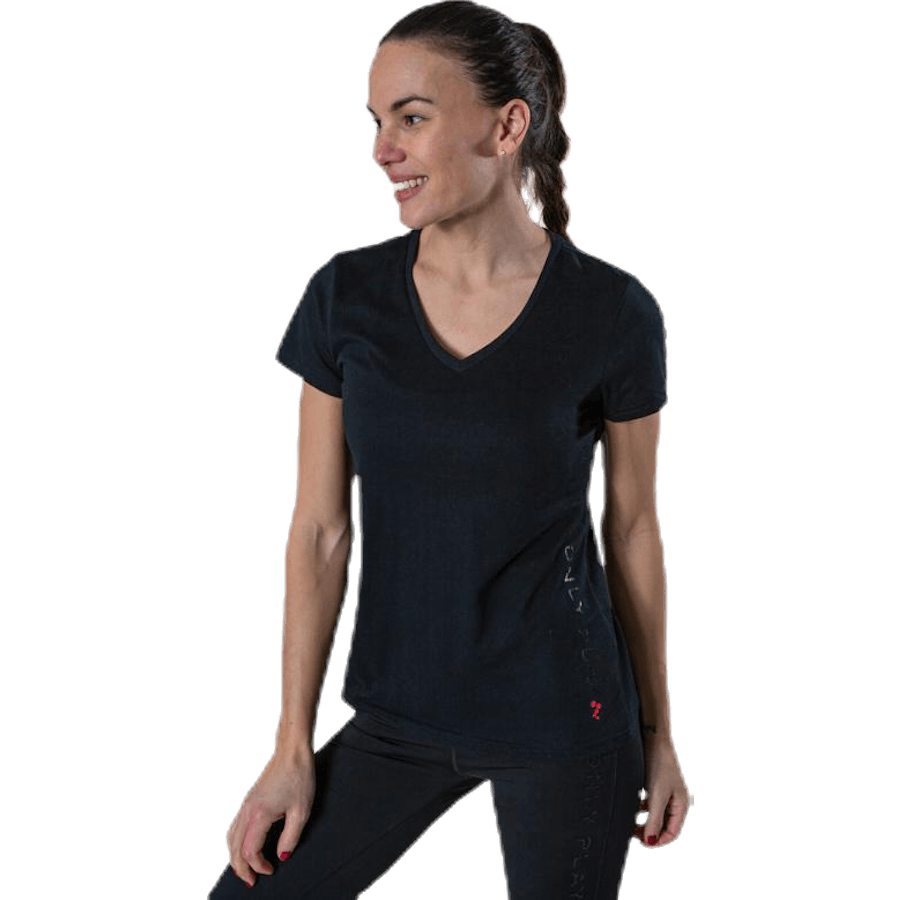 Performance Athl V-Neck Ss Tee Black