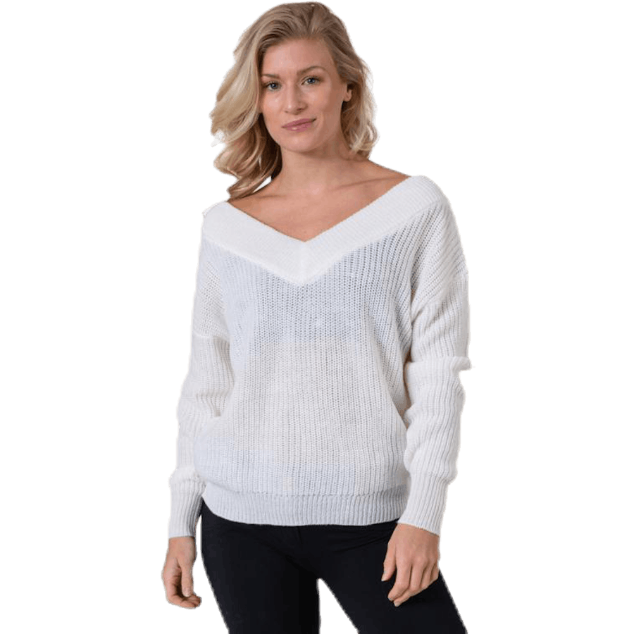 Melton Life L/S Pullover Knt White