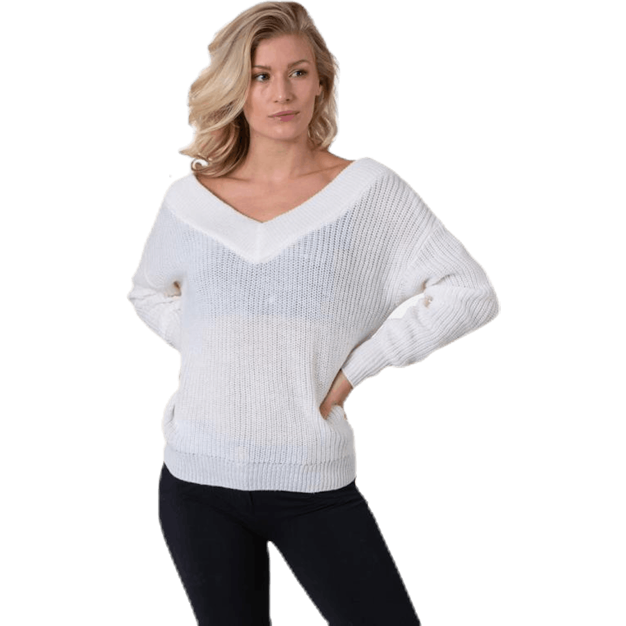 Melton Life L/S Pullover Knt White