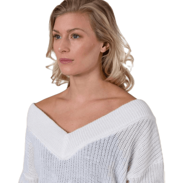 Melton Life L/S Pullover Knt White