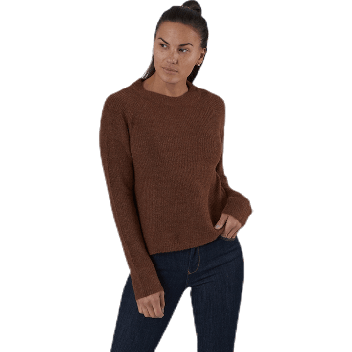 Ellen Ls O-Neck Knit Brown