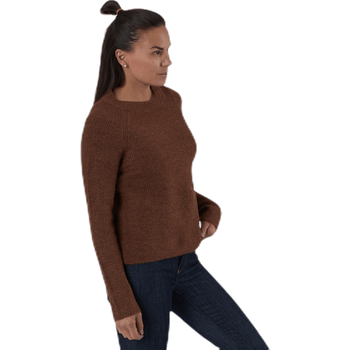 Ellen Ls O-Neck Knit Brown