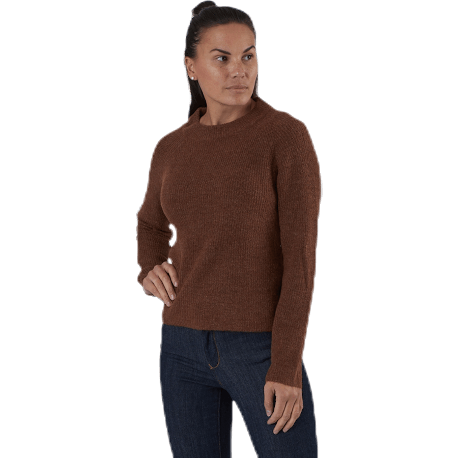 Ellen Ls O-Neck Knit Brown