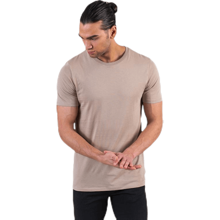 Organic Basic Tee Ss O-Neck Beige