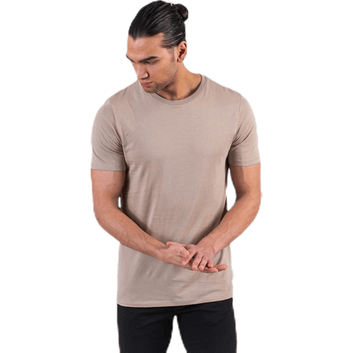 Organic Basic Tee Ss O-Neck Beige