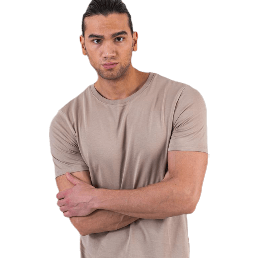 Organic Basic Tee Ss O-Neck Beige