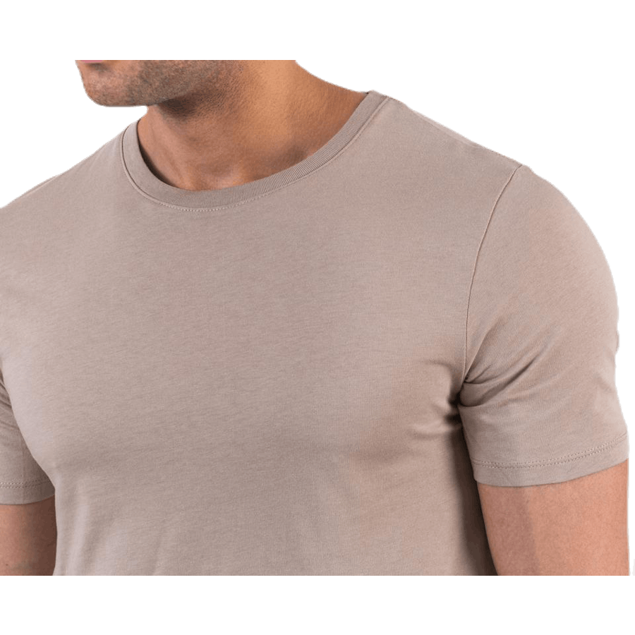 Organic Basic Tee Ss O-Neck Beige