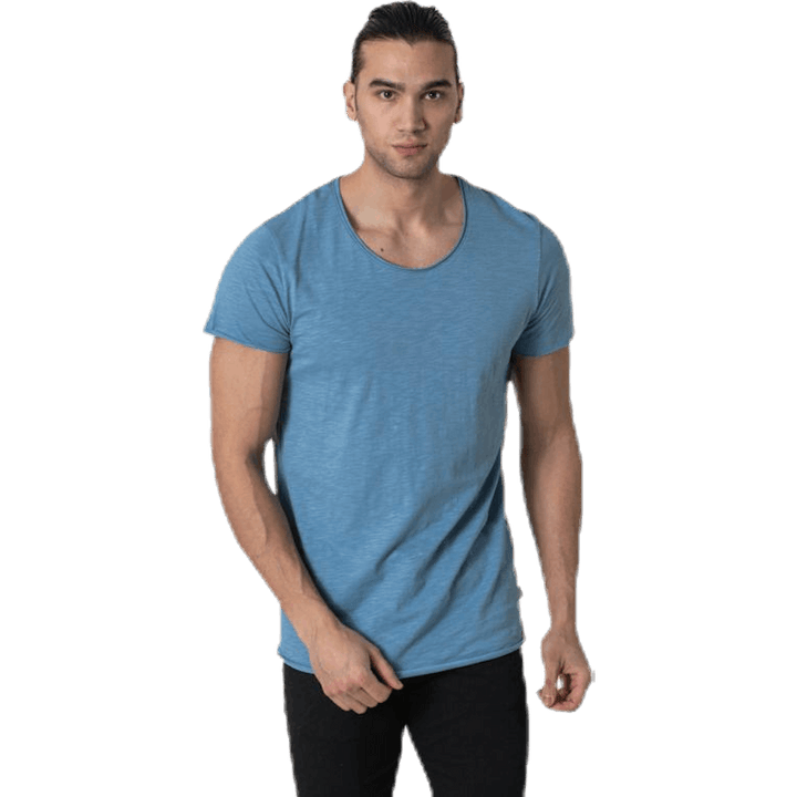 Bas Tee Ss U-Neck Blue