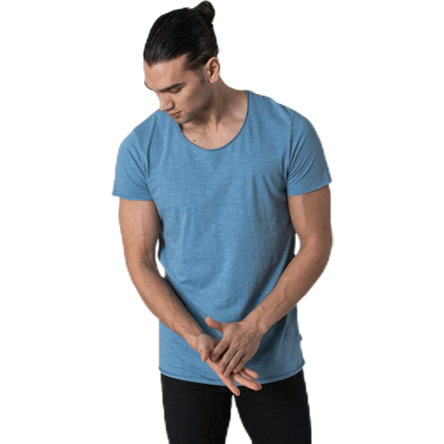 Bas Tee Ss U-Neck Blue