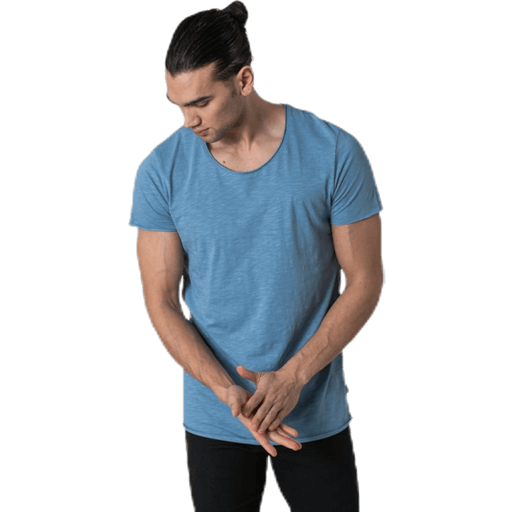 Bas Tee Ss U-Neck Blue