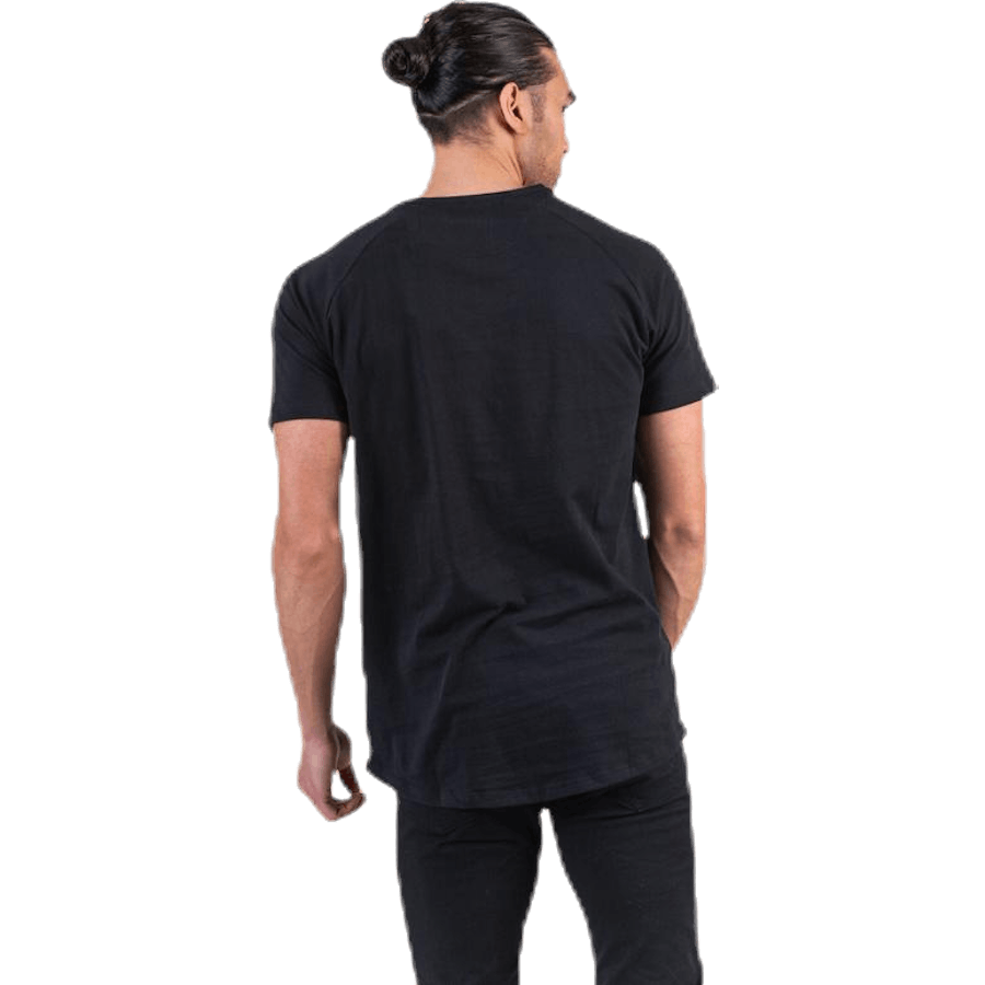 Curved Tee Ss O-Ausschnitt Schwarz