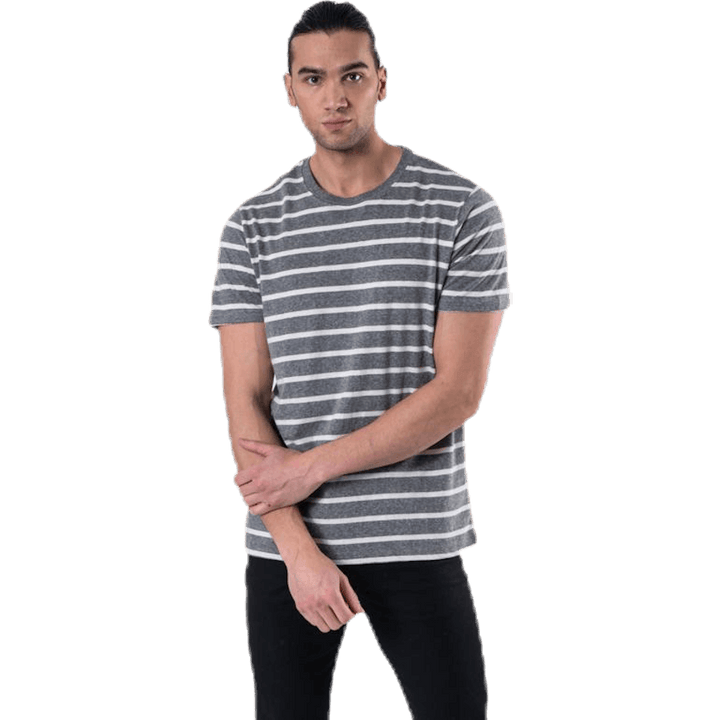 Striped Tee Ss Crew Neck Grey