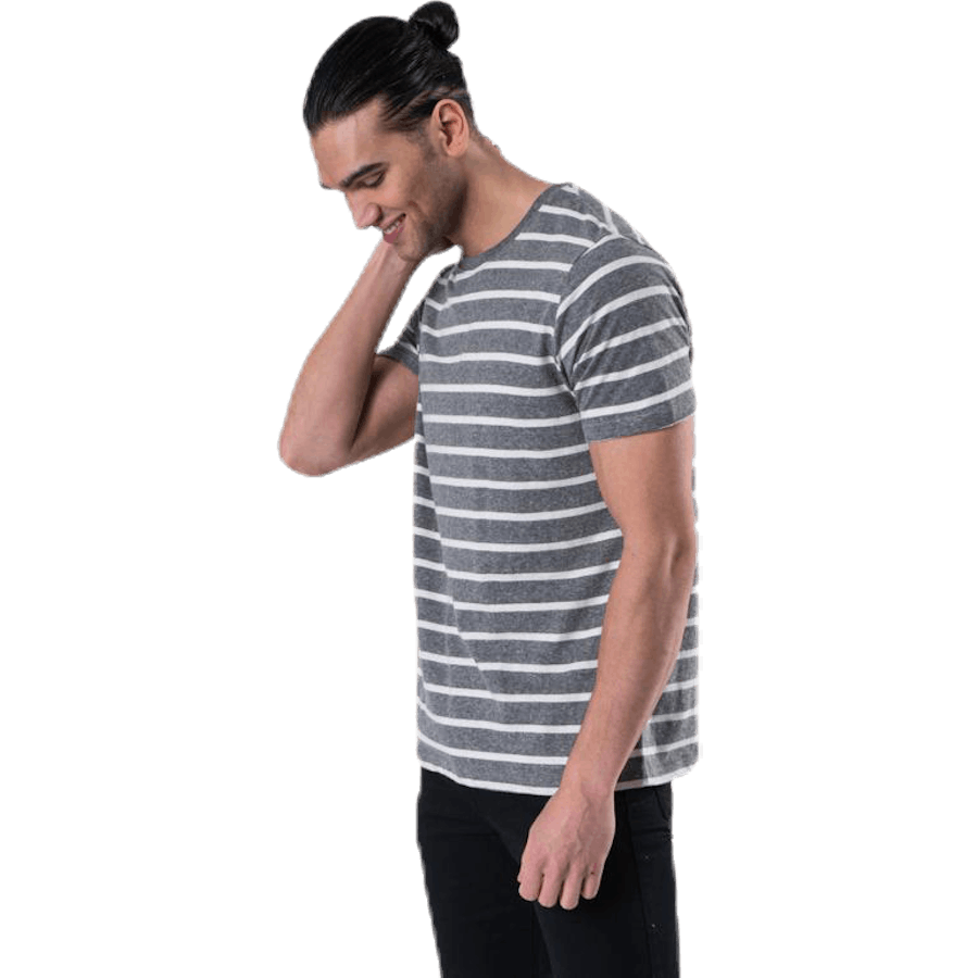 Striped Tee Ss Crew Neck Grey