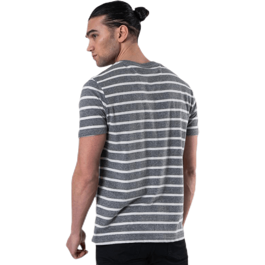 Striped Tee Ss Crew Neck Grey