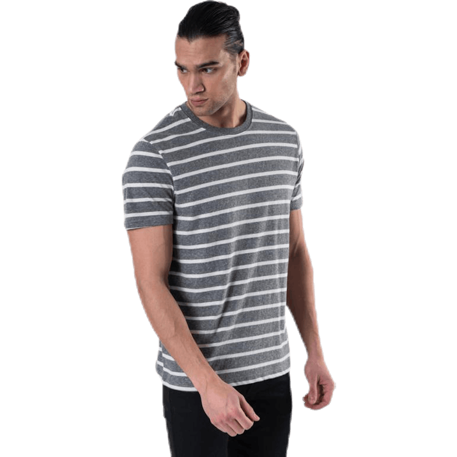 Striped Tee Ss Crew Neck Grey