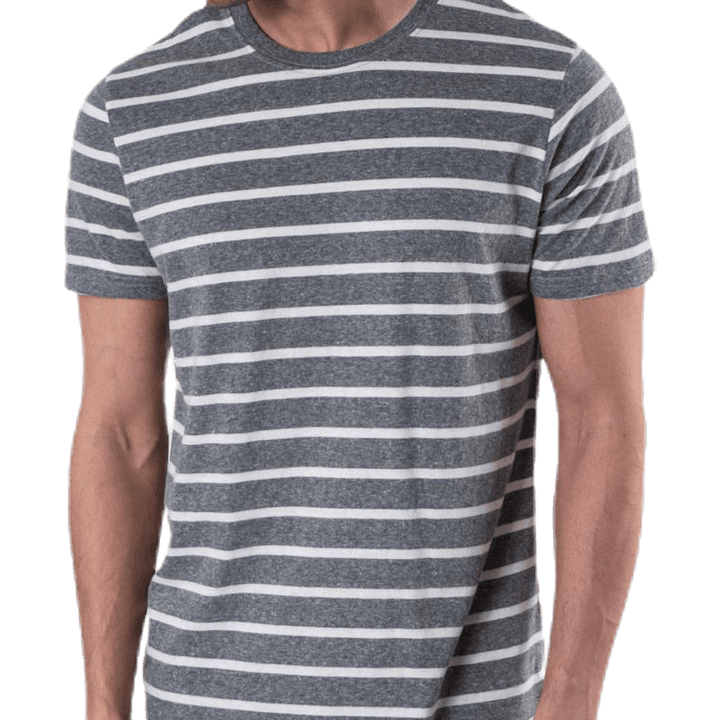 Striped Tee Ss Crew Neck Grey