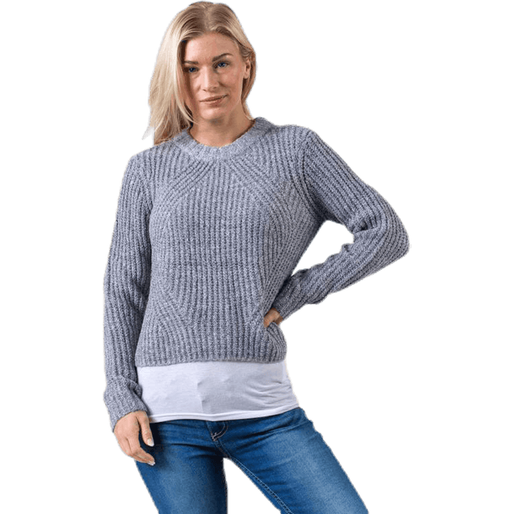 Fiona L/S Pullover Knt Grey