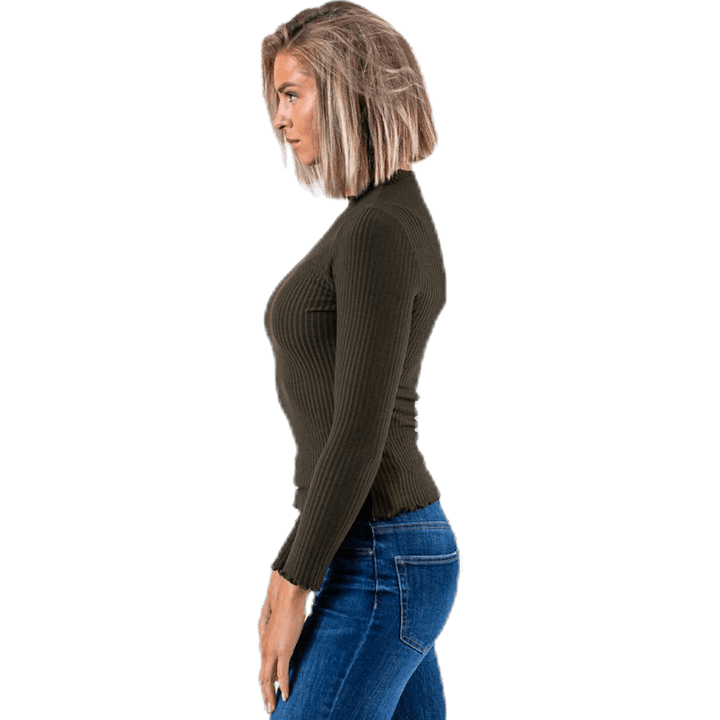 Emma L/S Hochgeschlossenes Top Jrs Grün