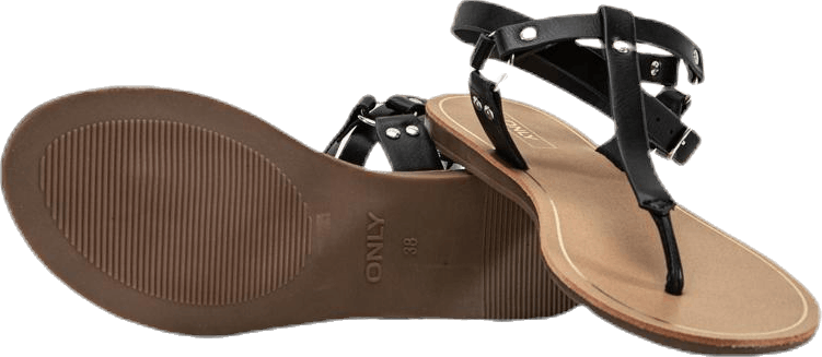 Maya Pu Ankle Wrap Sandal Black