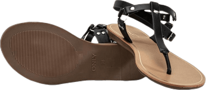 Maya Pu Ankle Wrap Sandal Black