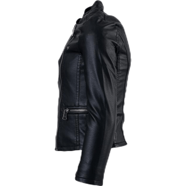 Freya Faux Leather Biker Otw Black