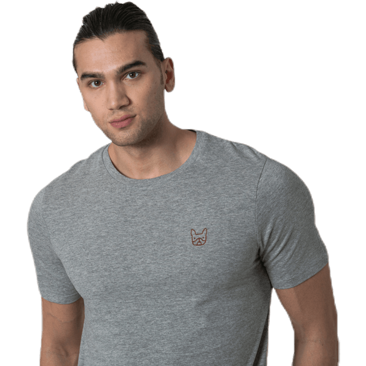 Denim Logo Tee Ss O-Neck Grå