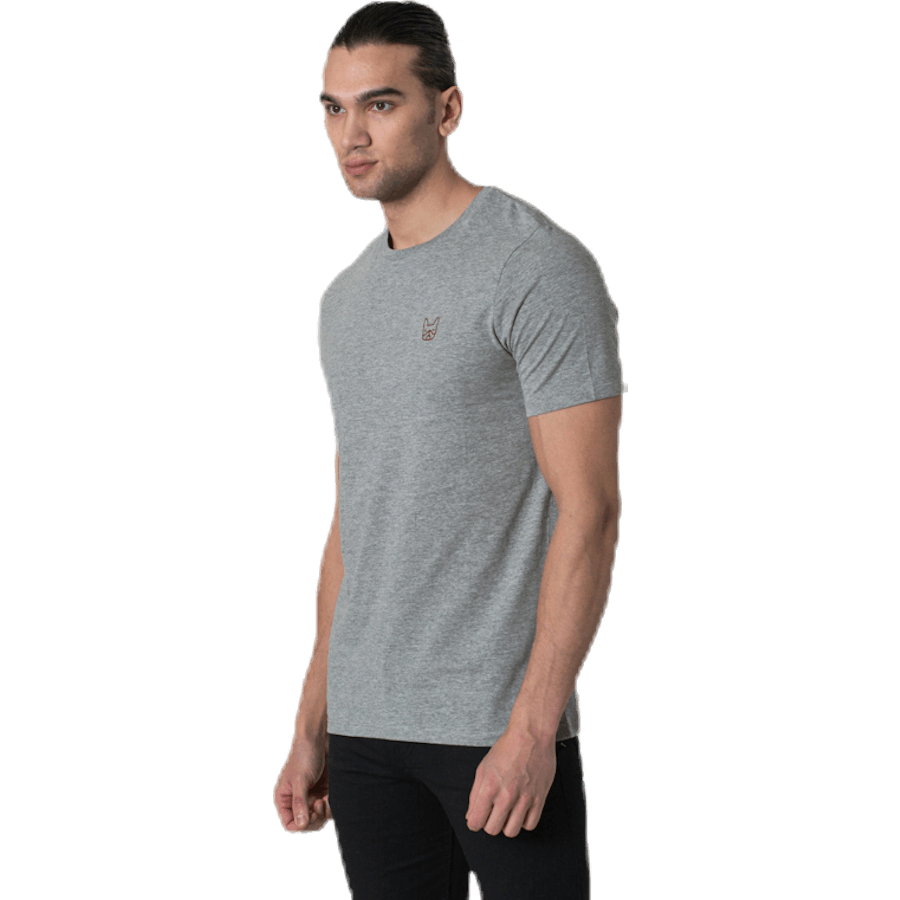 Denim Logo Tee Ss O-Neck Grå
