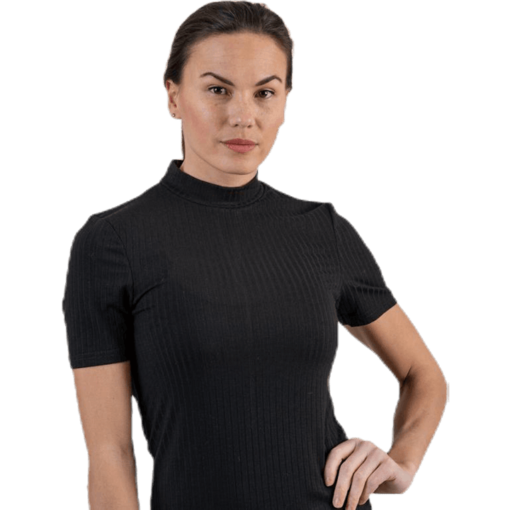 Kylie Ss T-Neck Top  Black