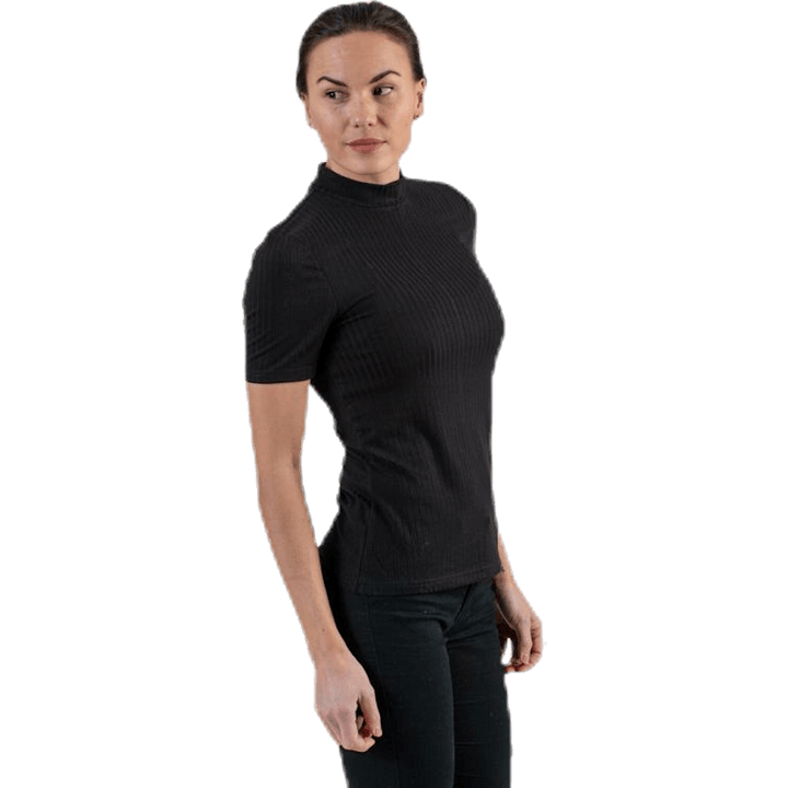 Kylie Ss T-Neck Top  Black