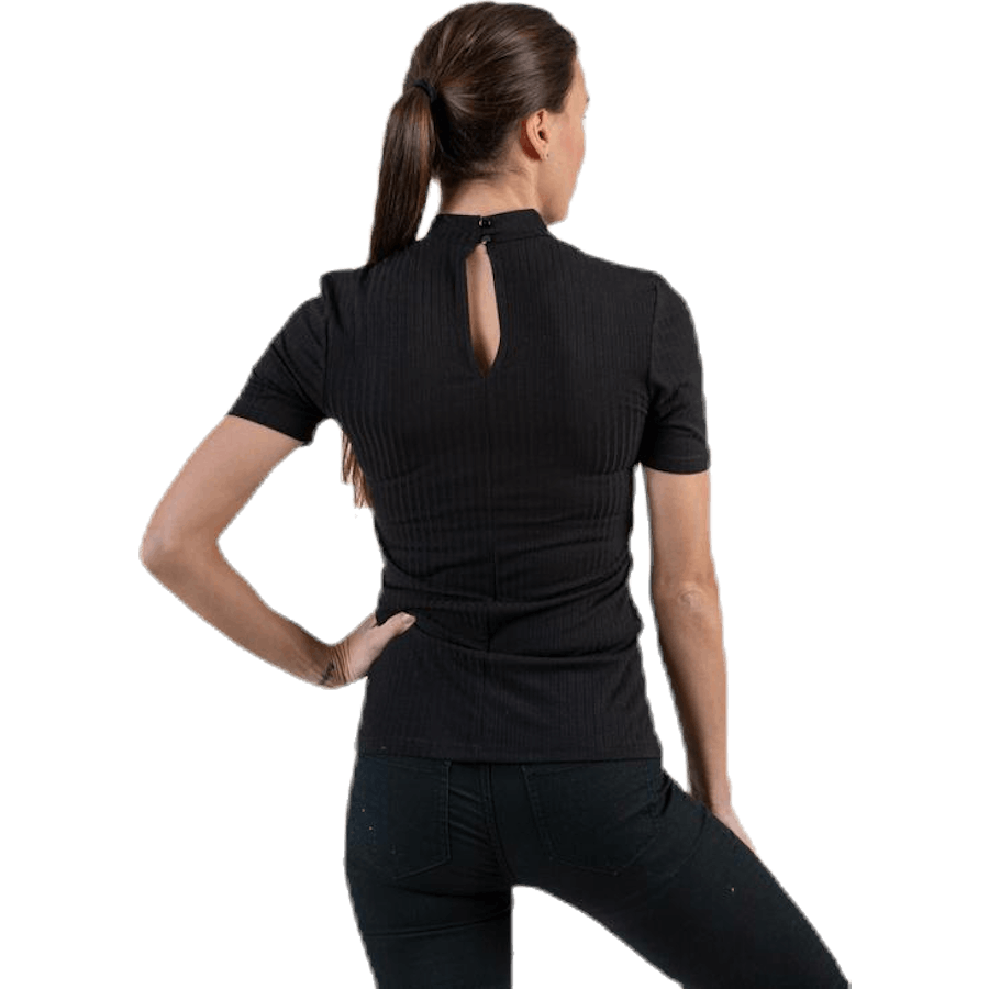 Kylie Ss T-Neck Top  Black