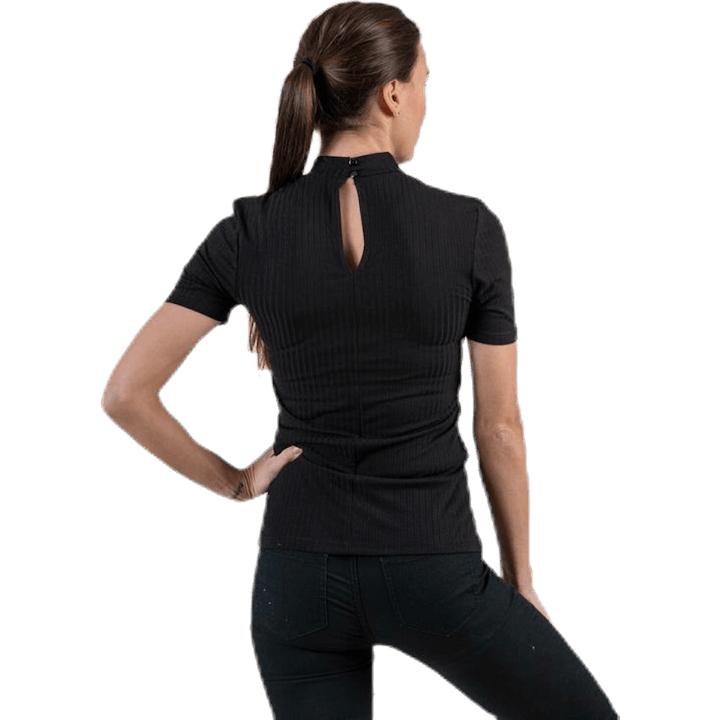 Kylie Ss T-Neck Top  Black