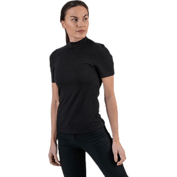 Kylie Ss T-Neck Top  Black