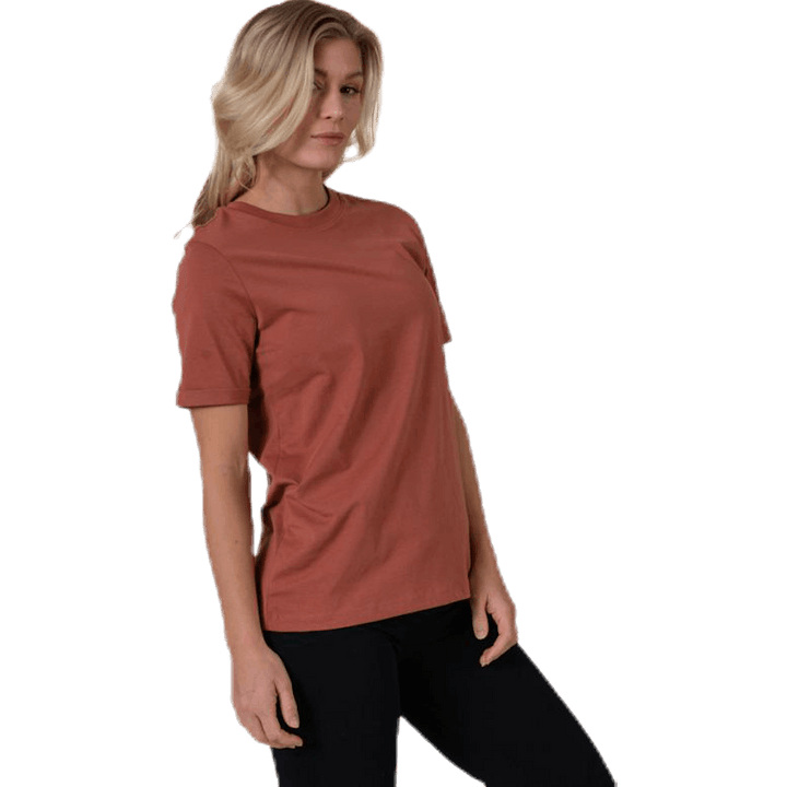 Ria Ss Fold Up Solid Tee Brown