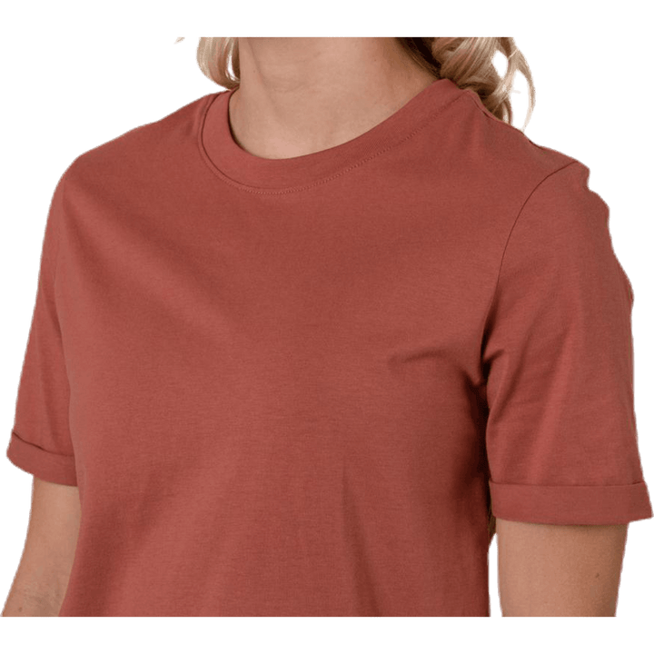 Ria Ss Fold Up Solid Tee Brown