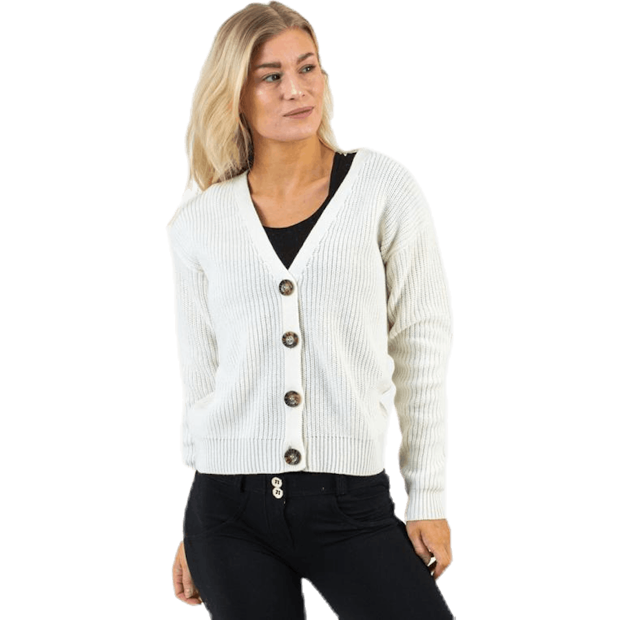 Karie Ls Knit Cardigan White