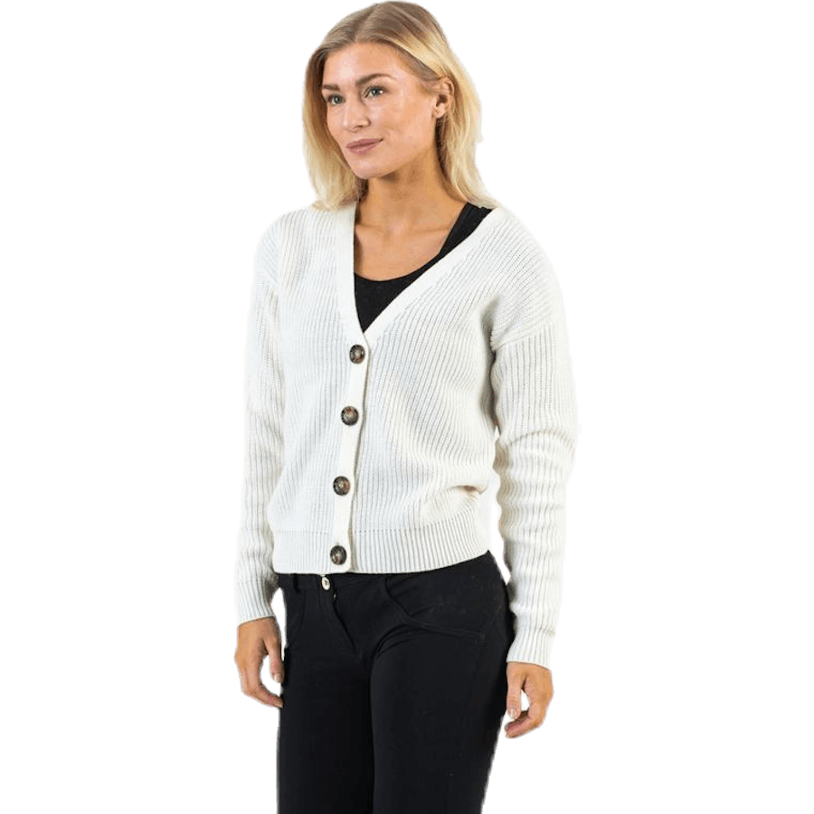 Karie Ls Knit Cardigan White
