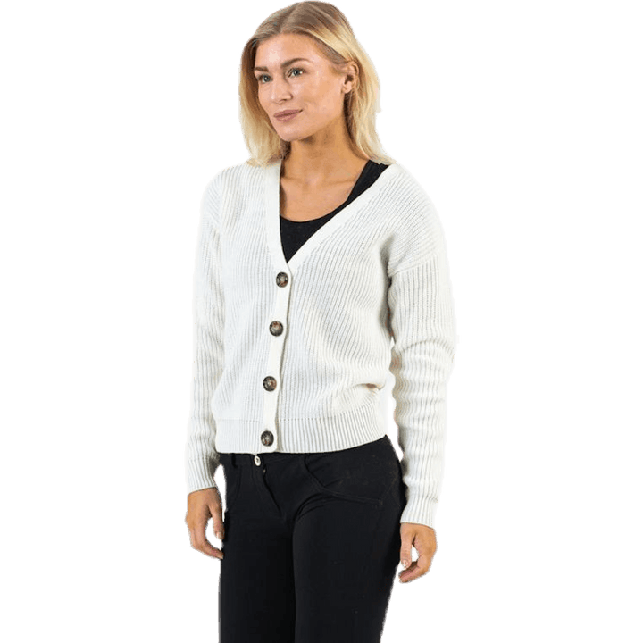 Karie Ls Knit Cardigan White