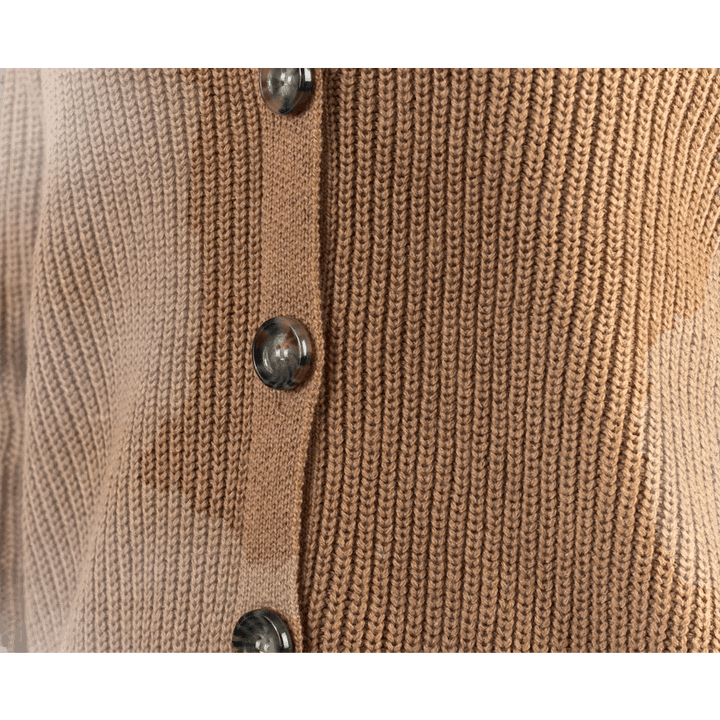 Karie Ls Knit Cardigan Beige