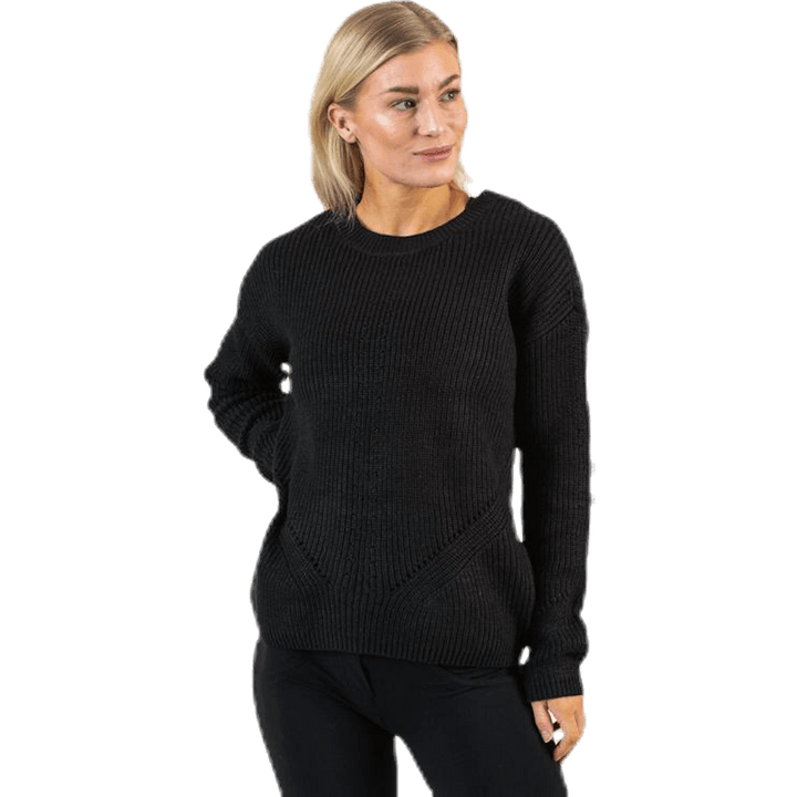 Karie Ls O-Neck Knit Black