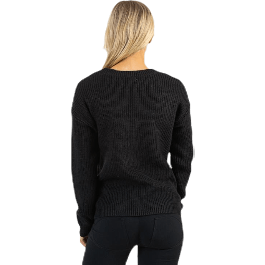 Karie Ls O-Neck Knit Black