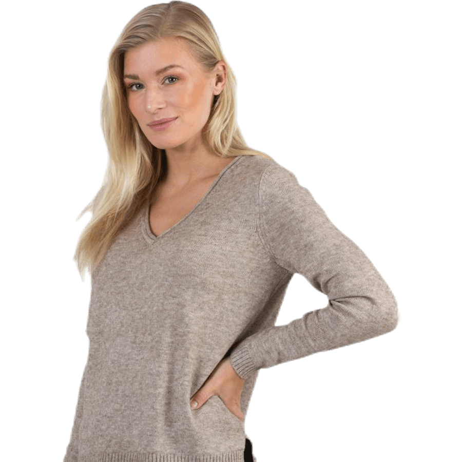 Lesly New V-Neck Pullover Knt Beige