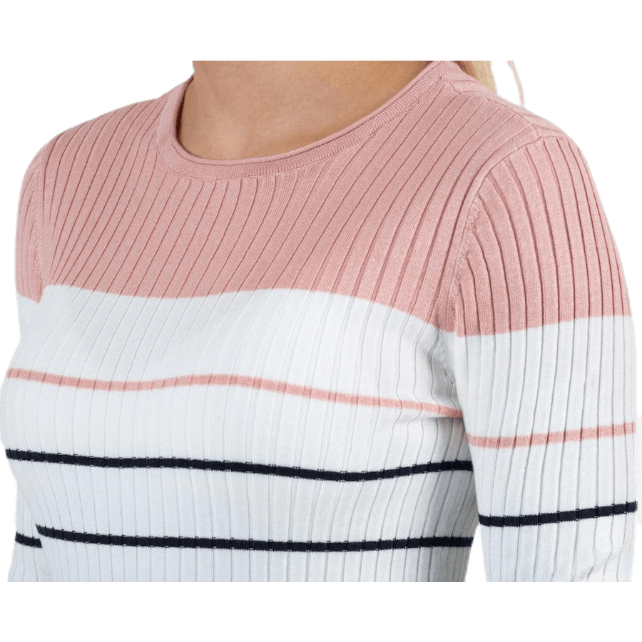 Natalia Stripe  L/S Pullover Knt Red
