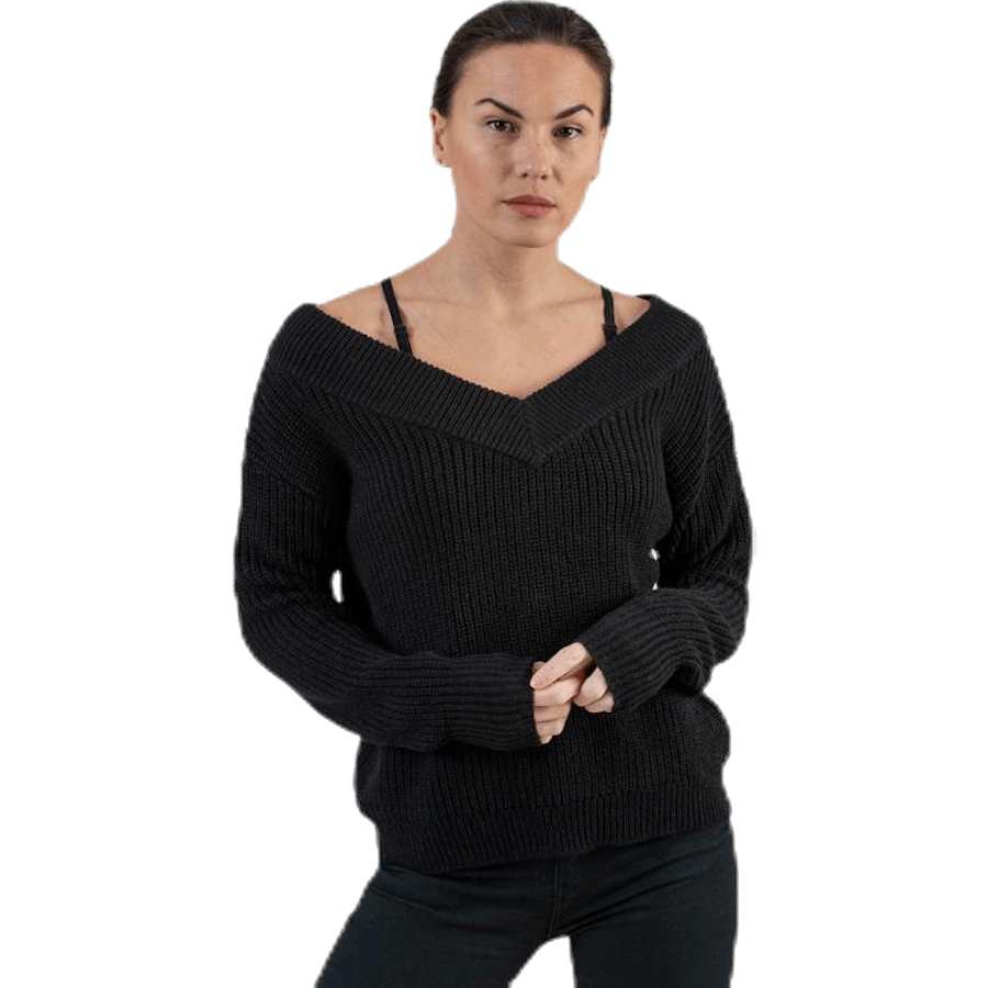 Melton Life L/S Pullover Knt Black