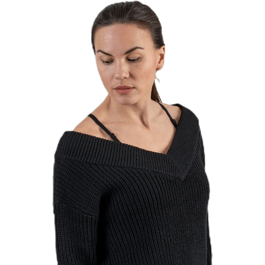 Melton Life L/S Pullover Knt Black