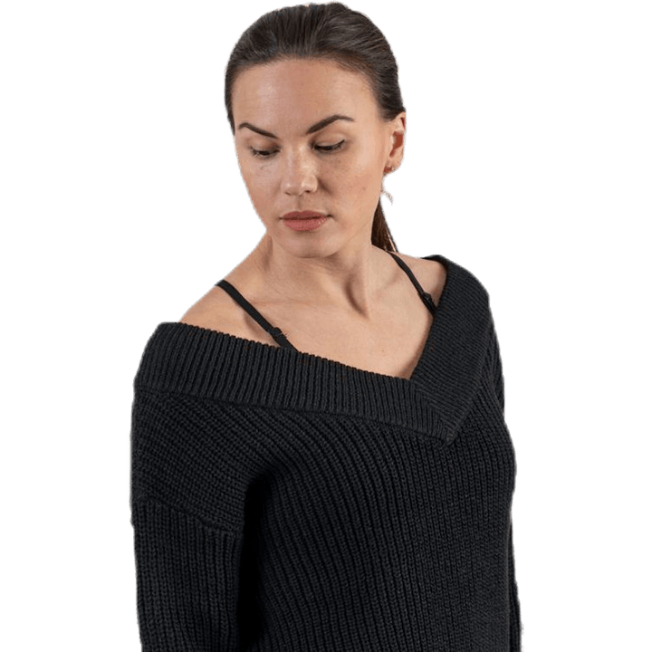Melton Life L/S Pullover Knt Black
