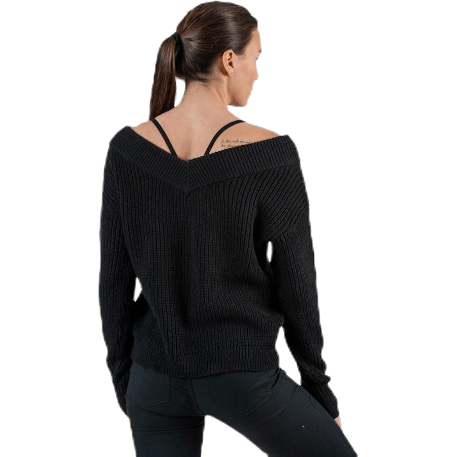 Melton Life L/S Pullover Knt Black