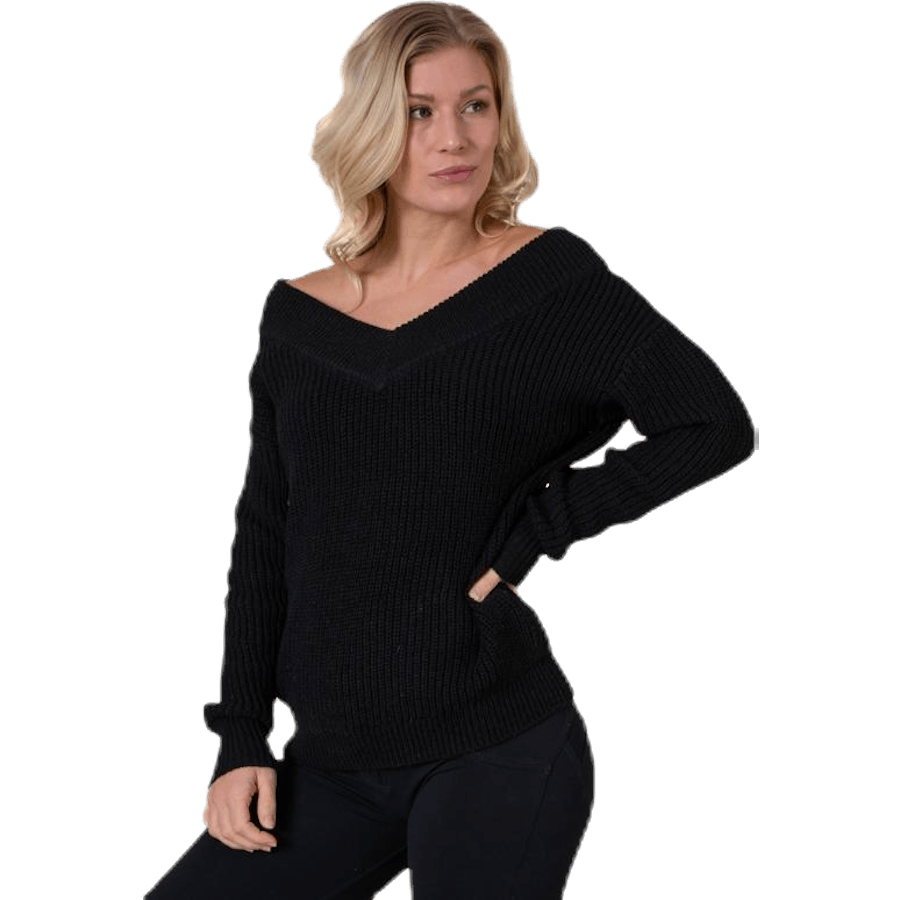 Melton Life L/S Pullover Knt Black